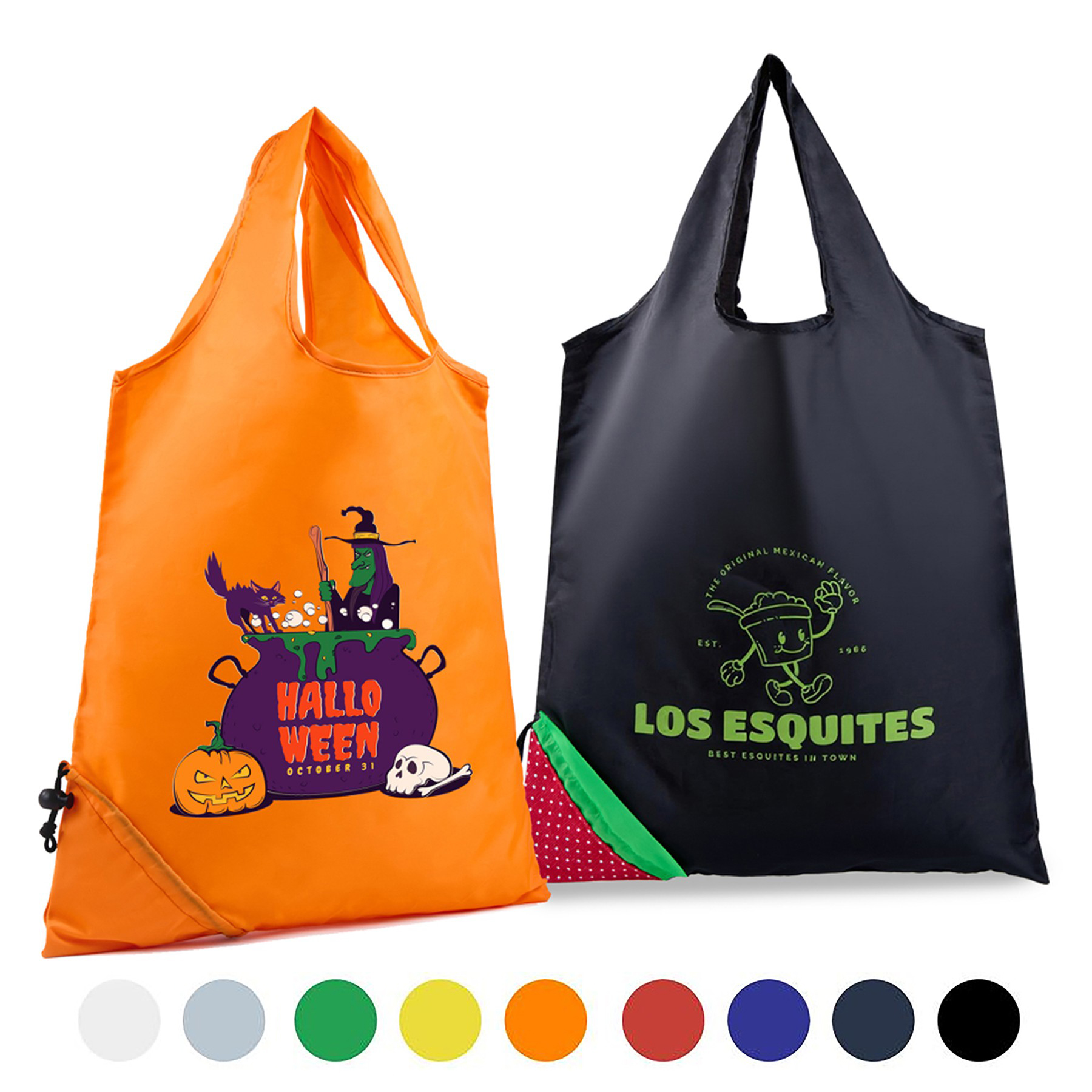 Foldaway Shopping Drawstring Pouch Tote Bag 2