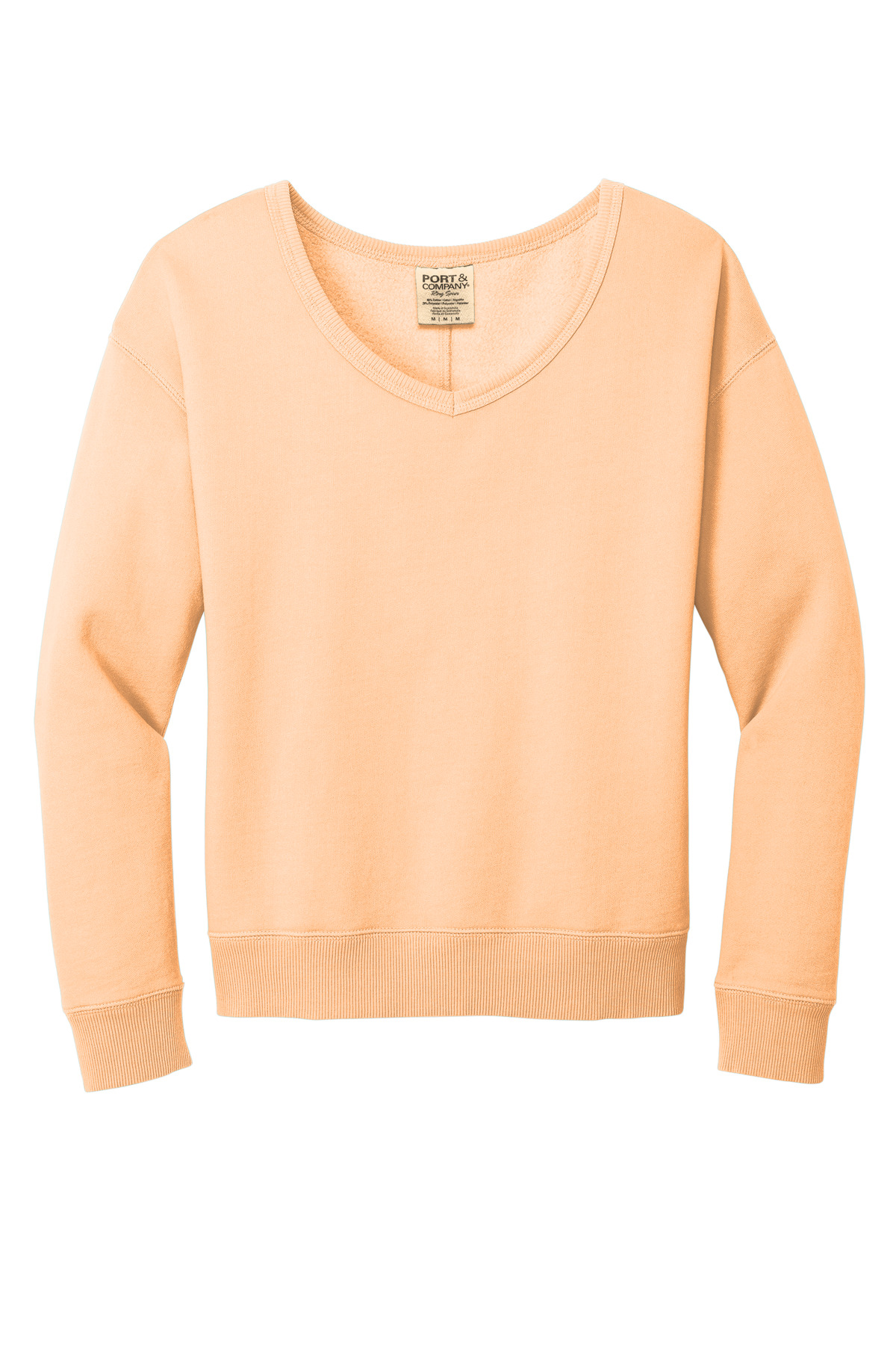 Port & Co Women's Beach Wash Garment-Dyed V-Neck Sweatshirt LPC098V 6