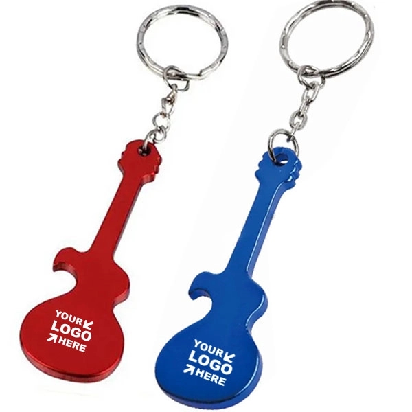 Guitar Shape Beer Bottle Opener Keychain 3
