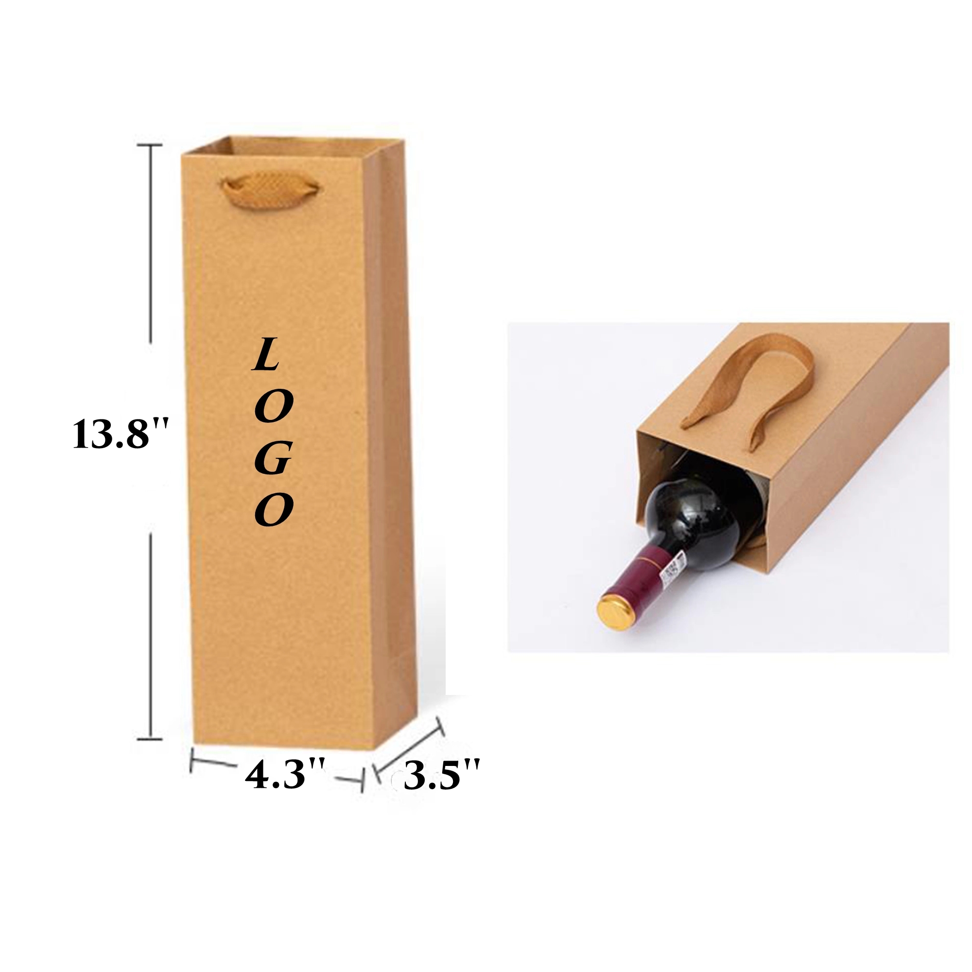 Wine Paper Tote Bag MOQ 100 PCS 1