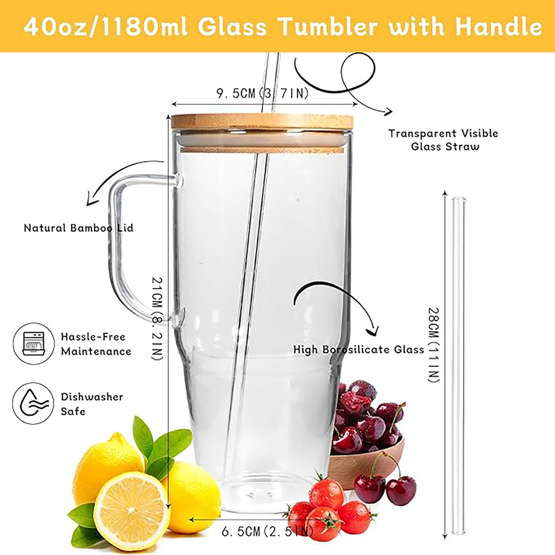 40 Oz. Glass Tumbler With Handle 5