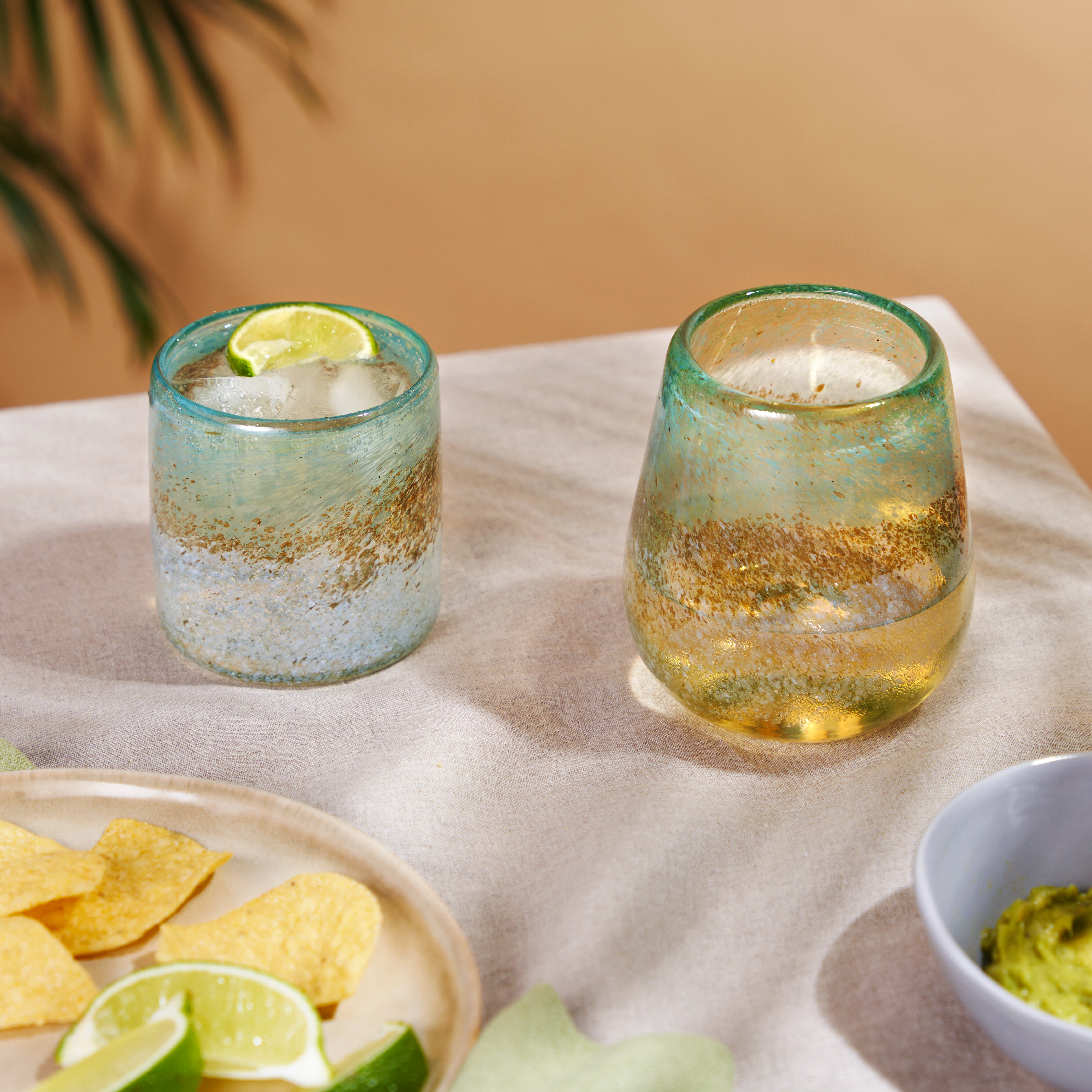 Twine Living® Playa Bonita Recycled Glass Tumbler, set of 2 5