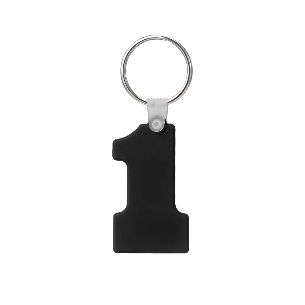Number One-Shaped Silicone Keychain 6