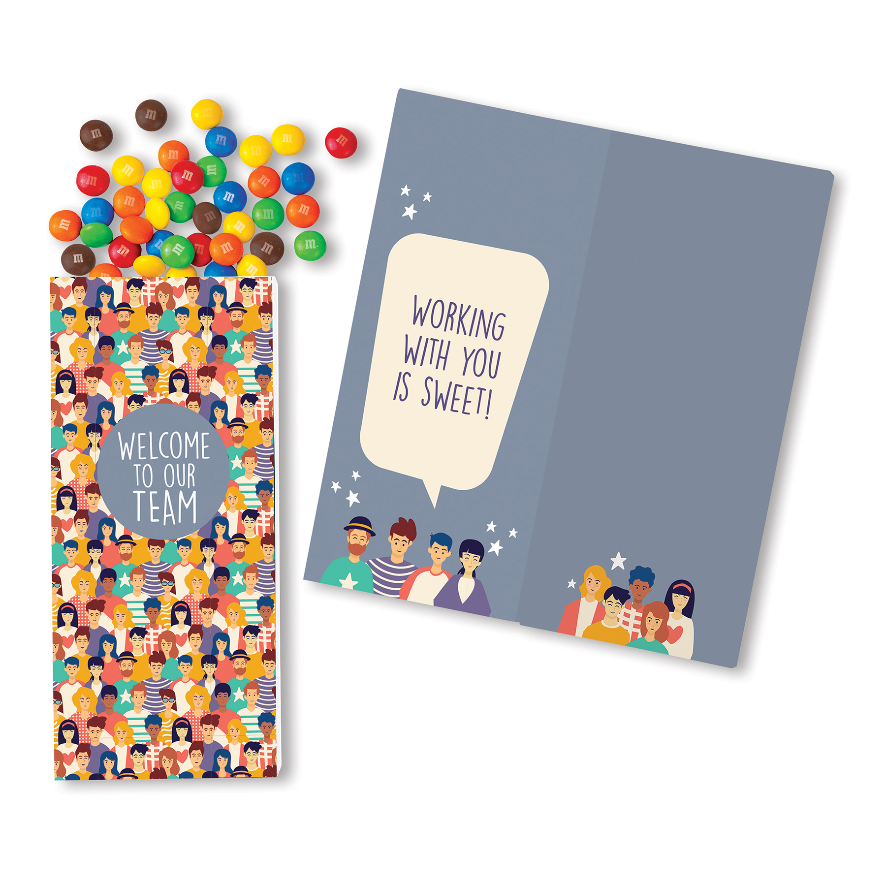 One Color Foil-Stamped Stock Welcome Sweeter Cards with Candy Coated Chocolate Bitz 2