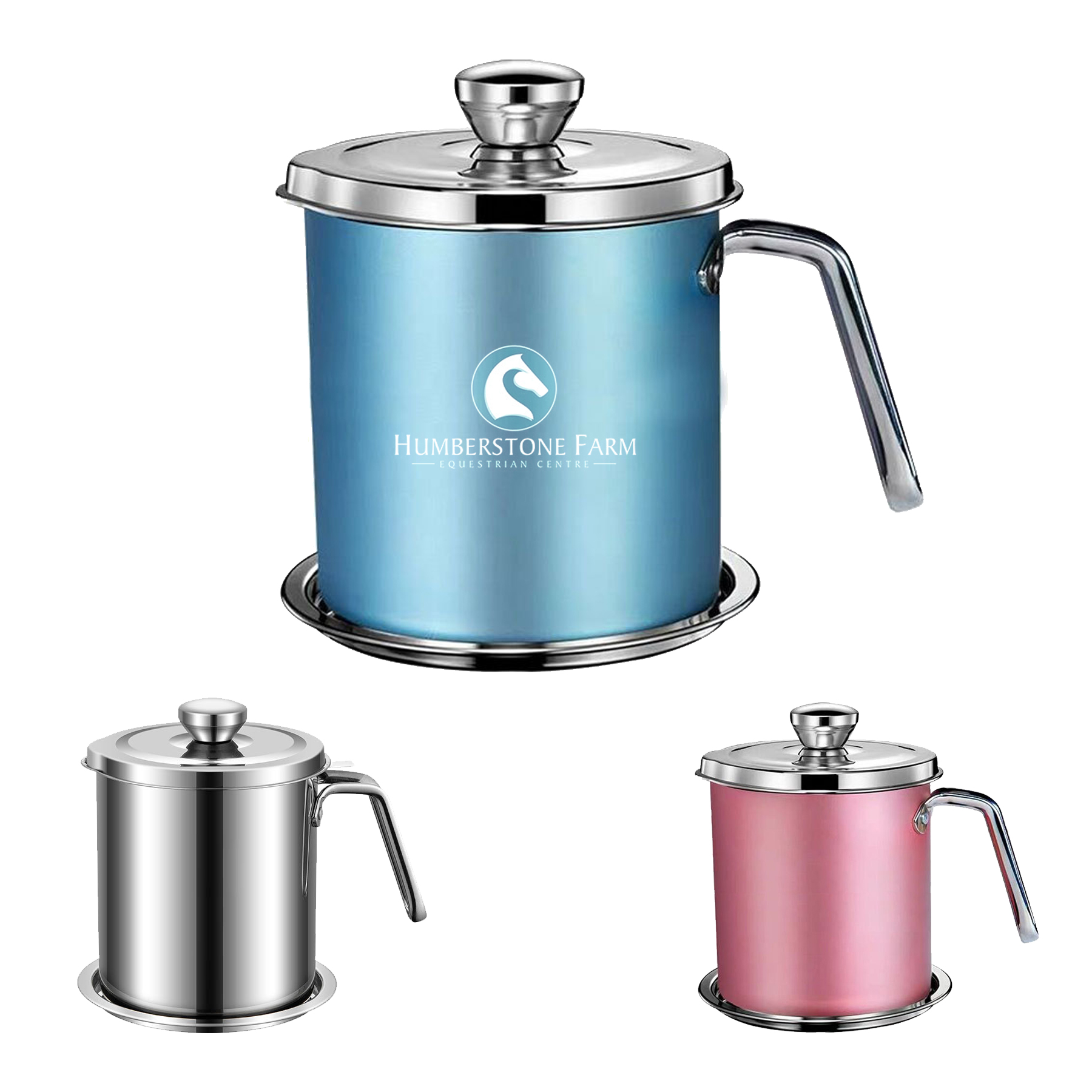 Stainless Steel Cooking Oil Strainer Pot 68 oz 2