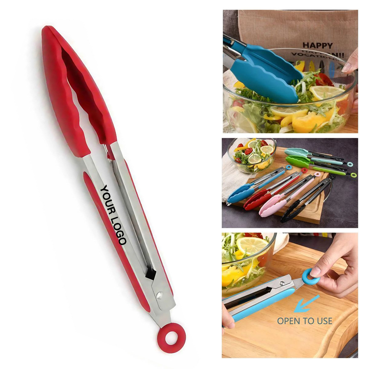 Stainless Steel Silicone BBQ Tong for Grilling 2