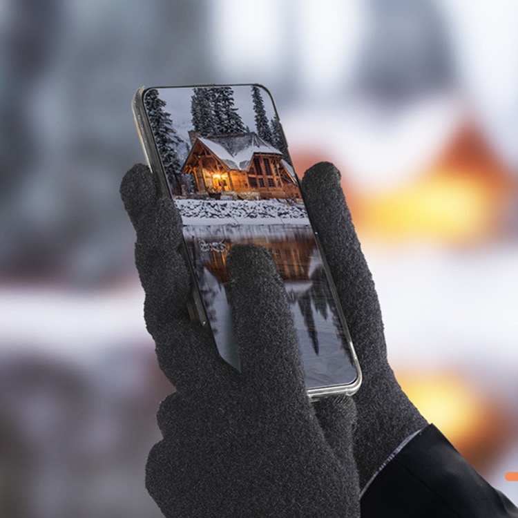 Knitted Plush Touch Screen Warm Gloves 4