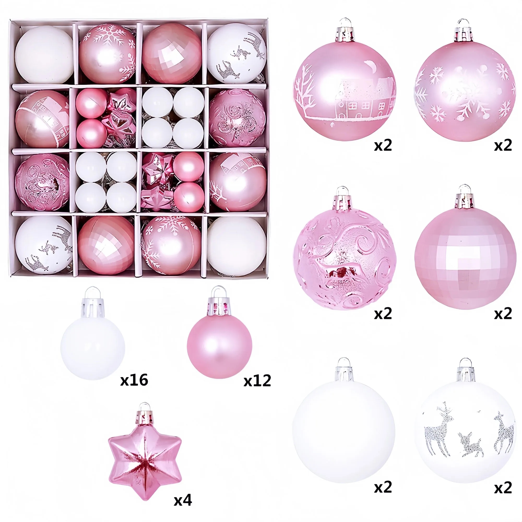 Premium Christmas Bauble Set With Unique Designs 2