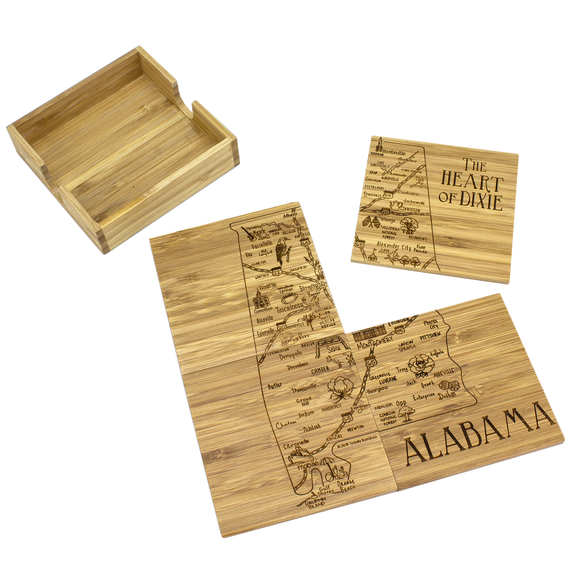 Alabama Puzzle Coaster Set 3