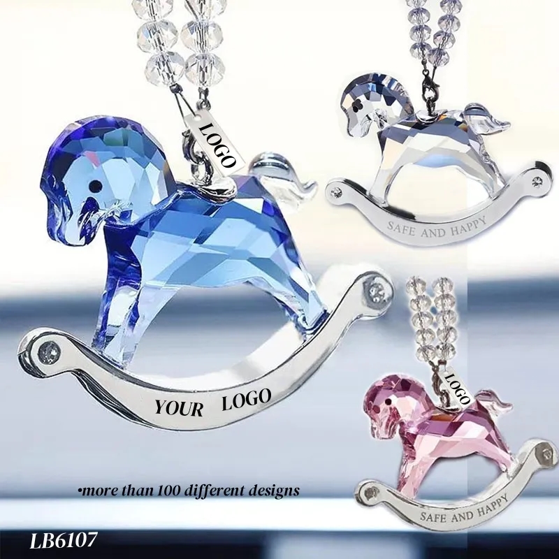 Horse Crystal Hanging Suncatcher Beaded Car Charm Pendant 4