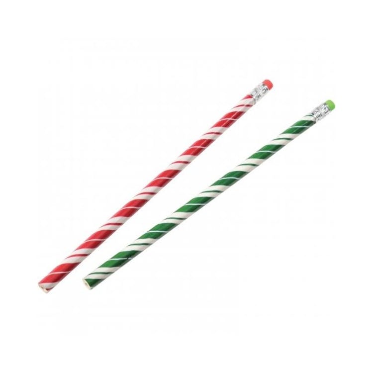 Candy Cane Stripe Pencils - Red/Green 1