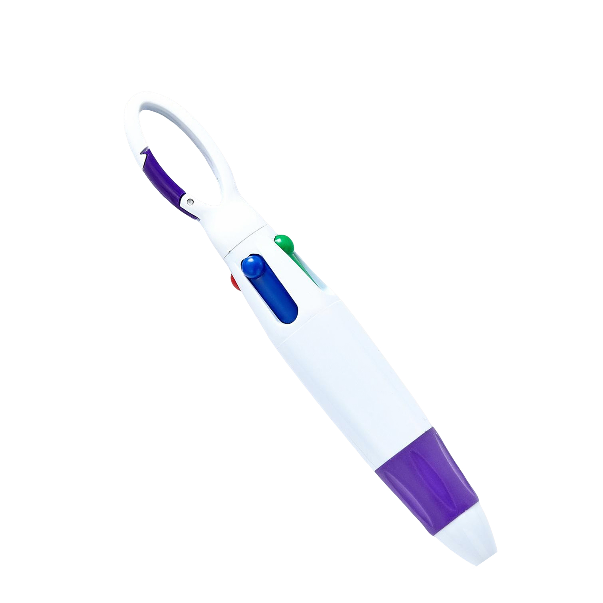 Four Color Ballpoint Pen With Carabiner Clip 9