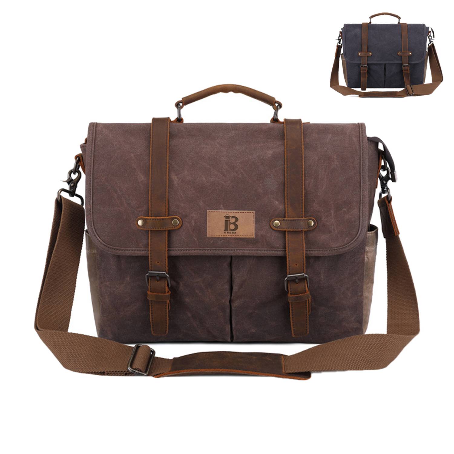PU Leather Travel Messenger Crossbody Bag 2