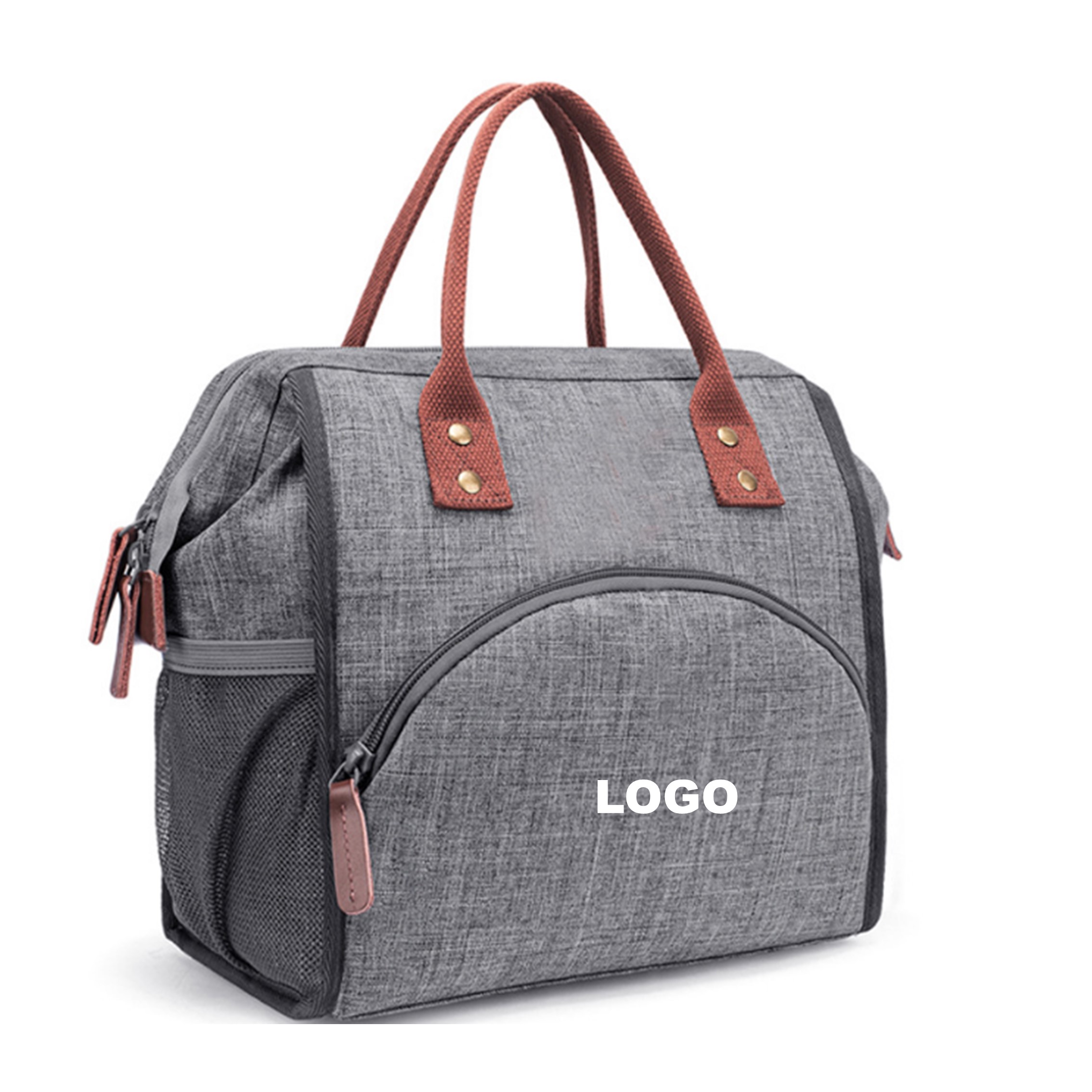 Custom Leather Laptop Lunch Bag Picnic Bag 3