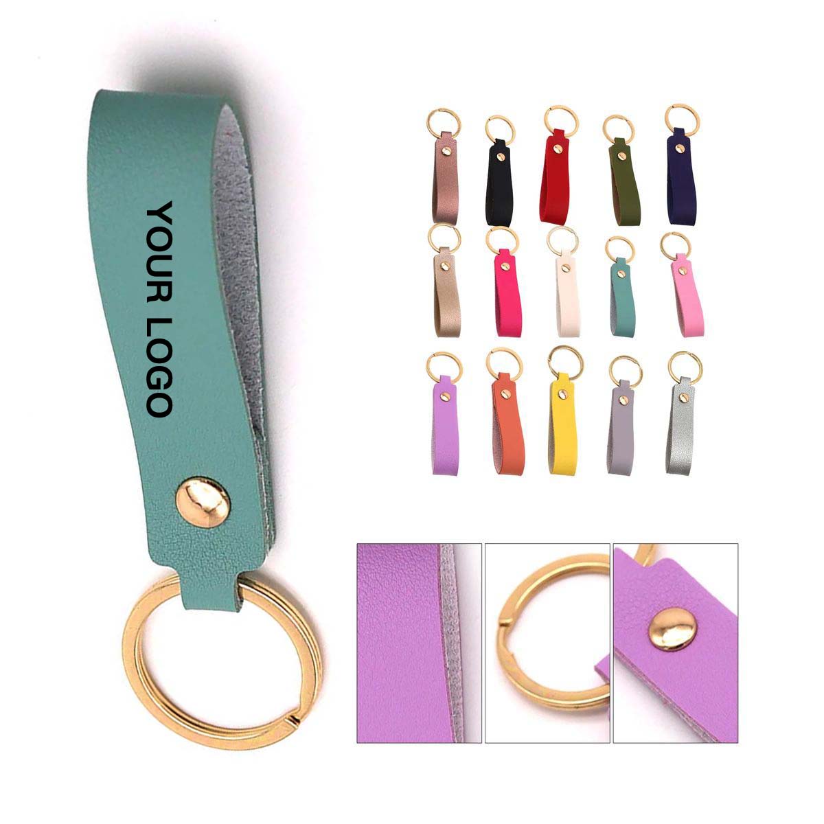 Durable Leather Key Holder with Polished Metal Ring 16