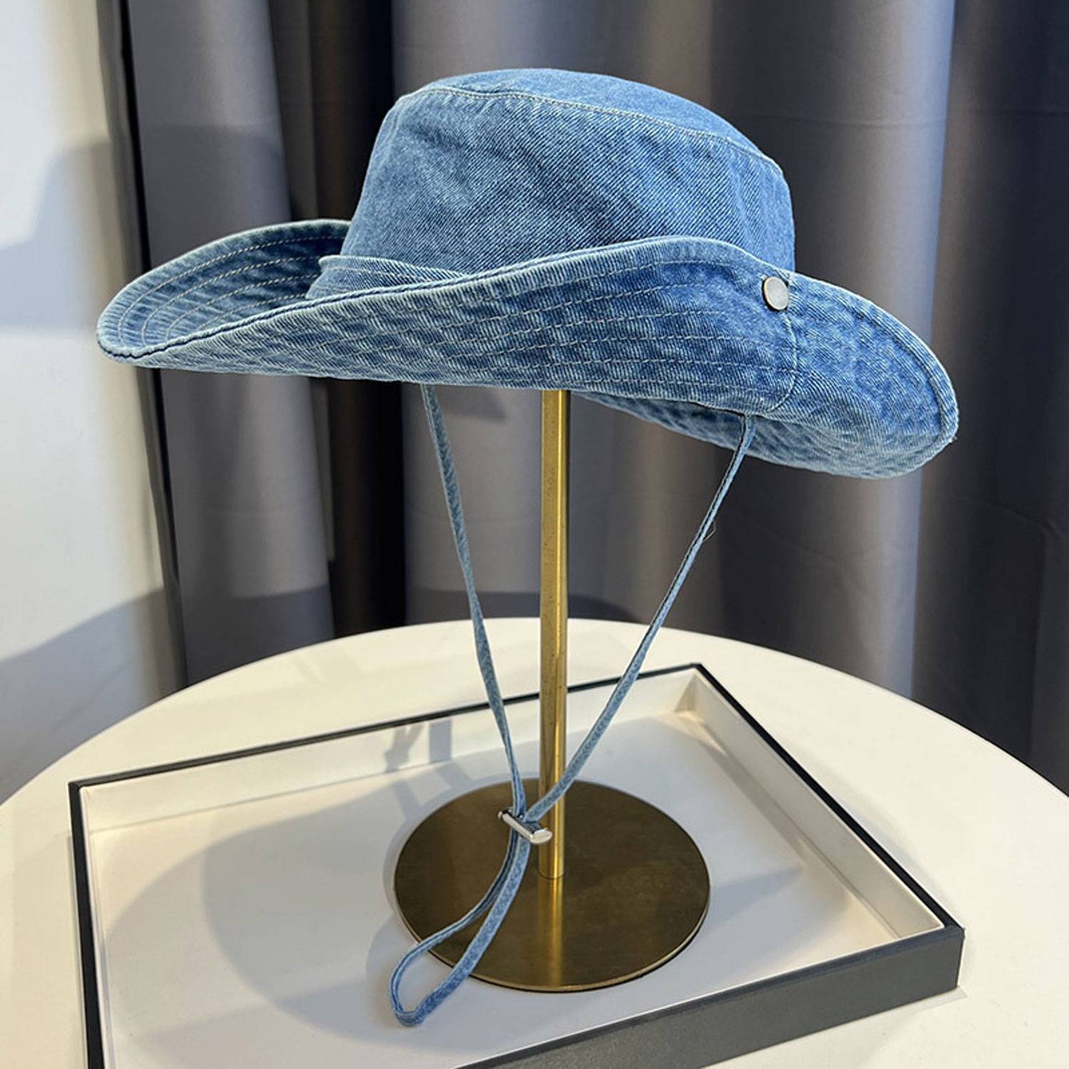 Women Cotton Travel Denim Bucket Hat 13