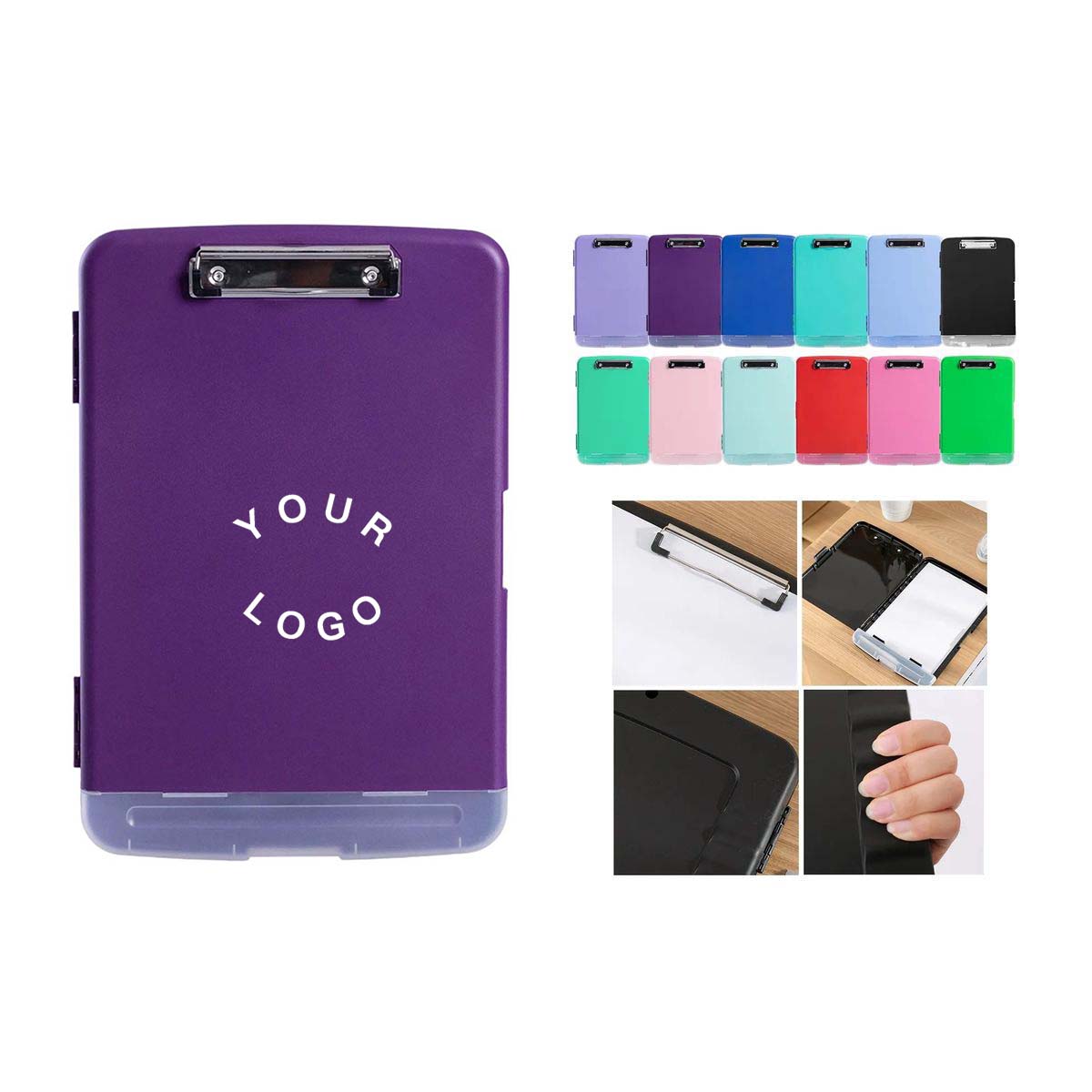 Clipboard File Box with Pen Holder and Storage 3