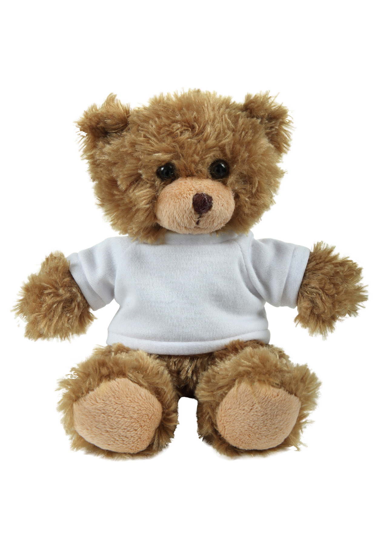 soft plush Mocha Curly Sitting Bear  with t-shirt 20