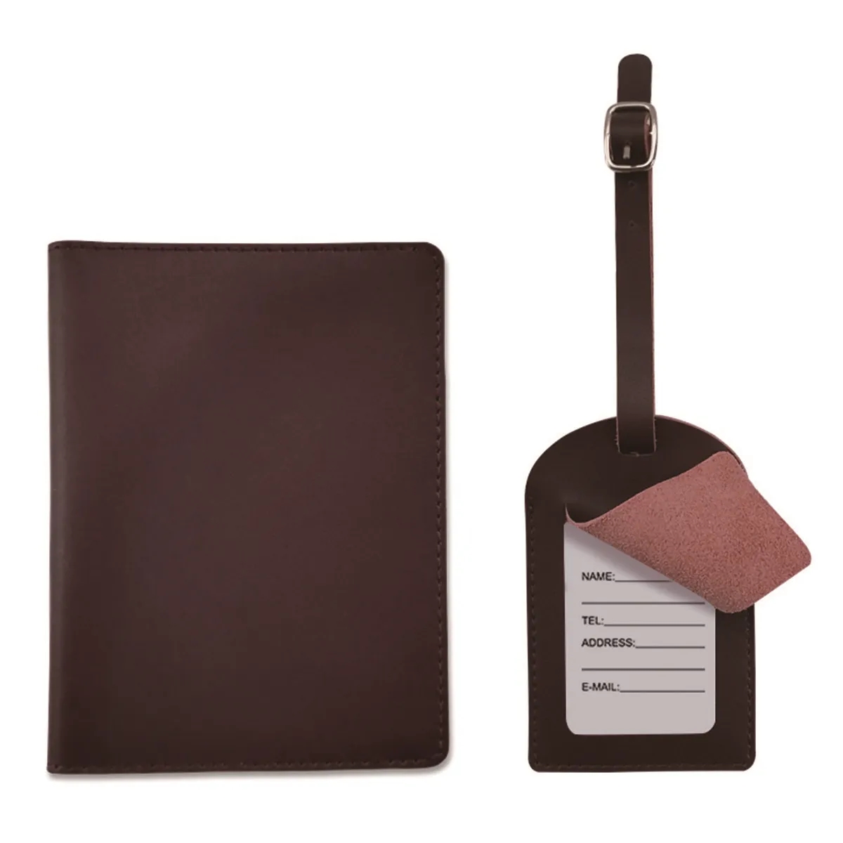 Premium Leather Luggage Bag Case Tags with Privacy Cover 6