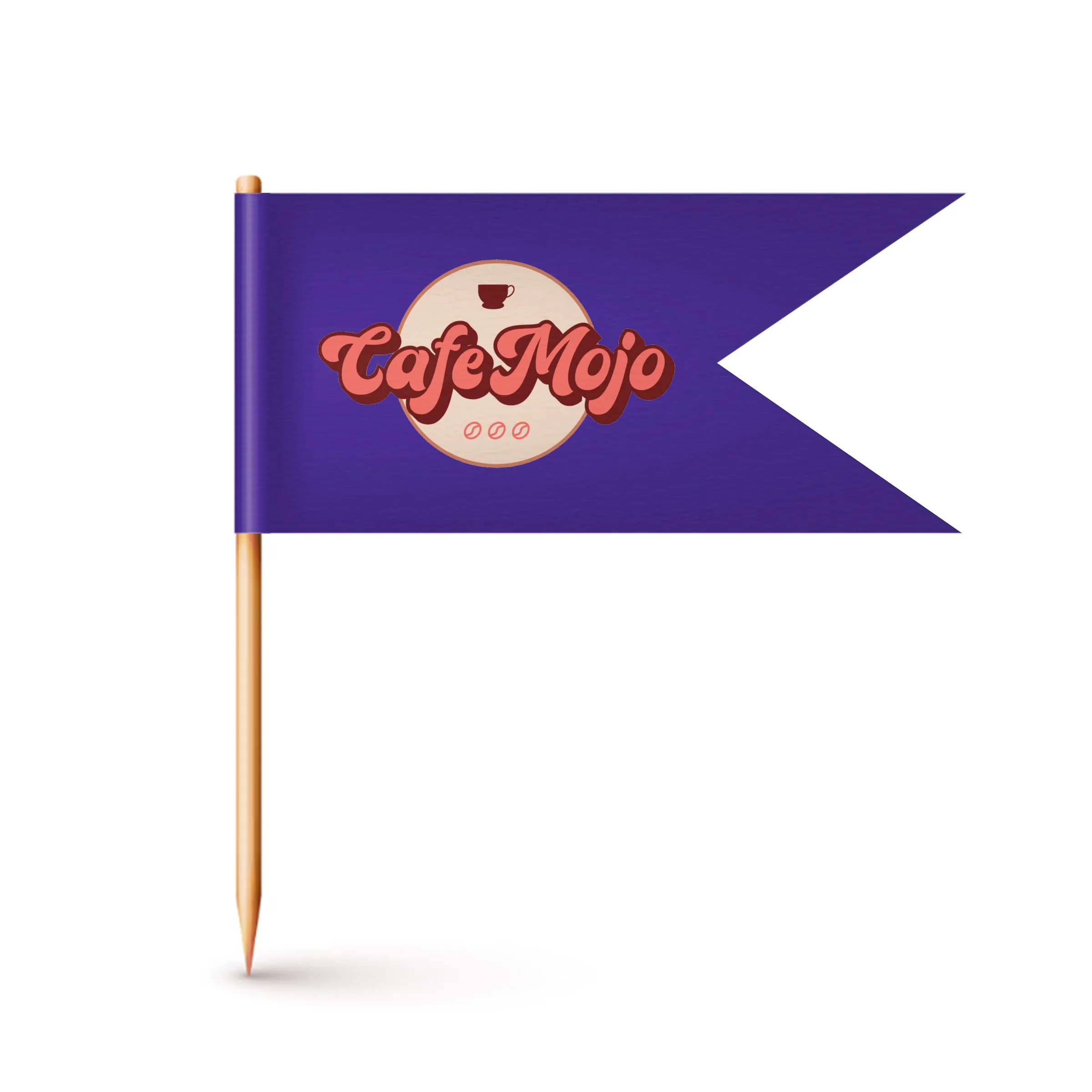 Custom Paper Toothpick Flags - Style D Flag Size 0.75" x 3" 2