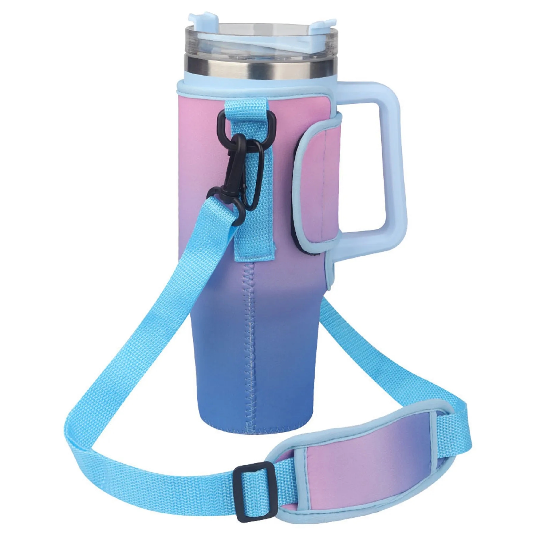 40 Oz. Adjustable Shoulder Strap Tumbler Sleeve Carrier Bag 2