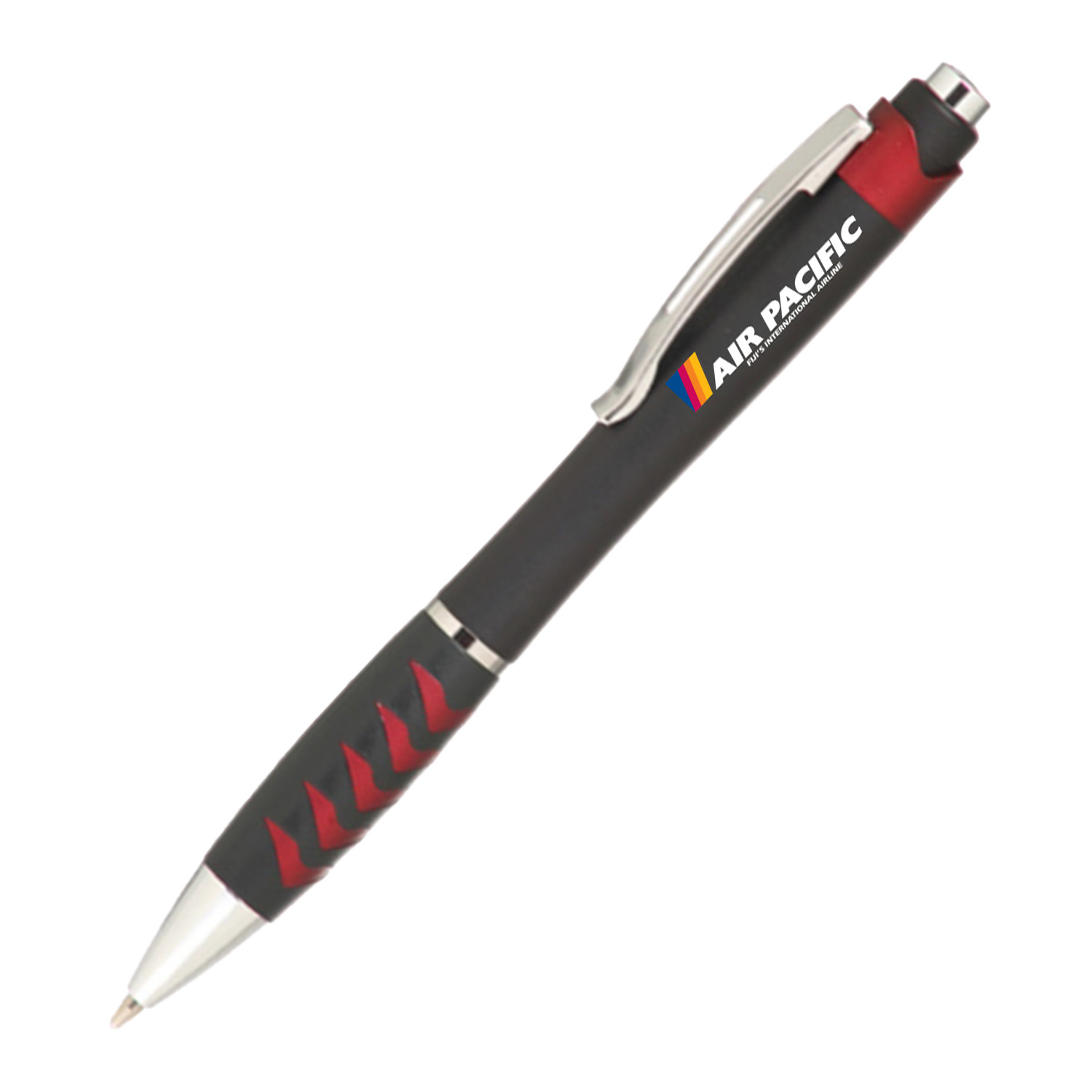 Ballpoint Pens w/Metallic accents & Colored Grip Plastic Pen 2