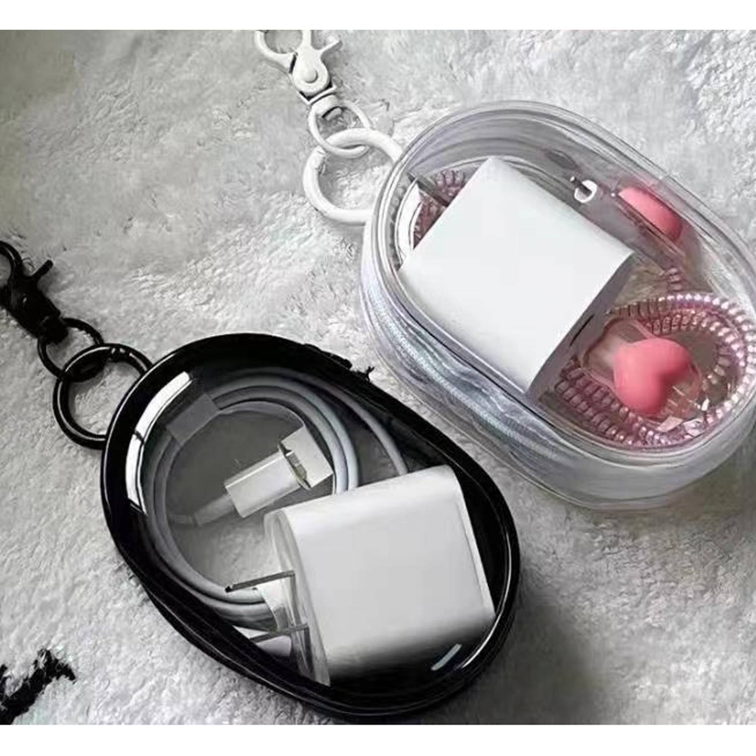 Mini Portable PVC Crystal-Clear Cable Organizer Pouch 3