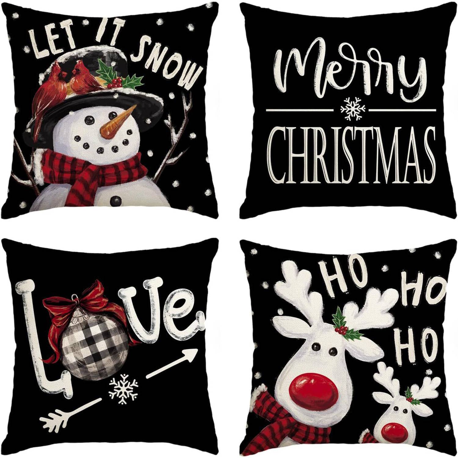 4PCS Christmas Throw Pillows Set 5
