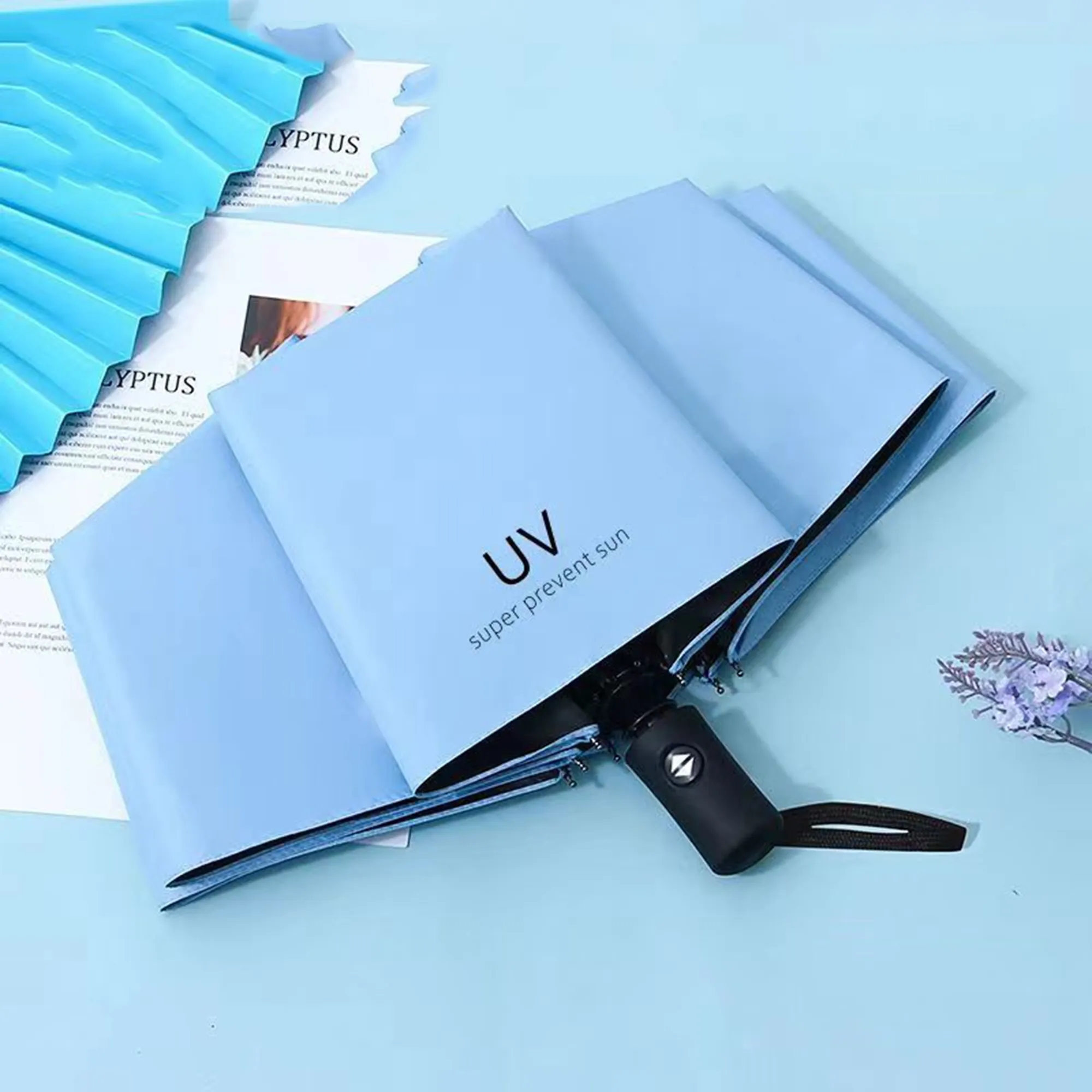 Auto Open UV Umbrella - 8-Rib Sun & Rain Proof 4