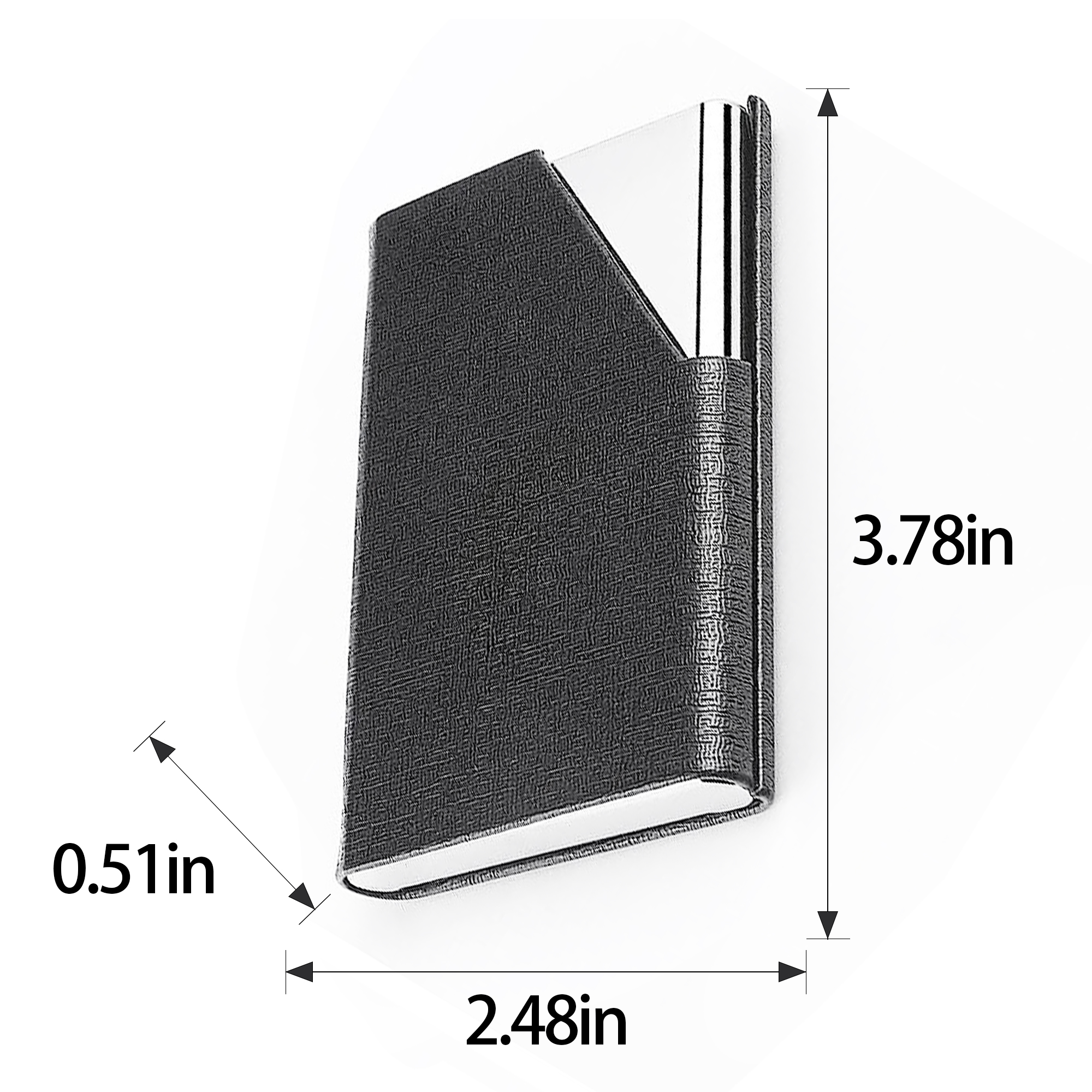 Magnetic Holder PU Stainless Steel Laser Business Card Case 2