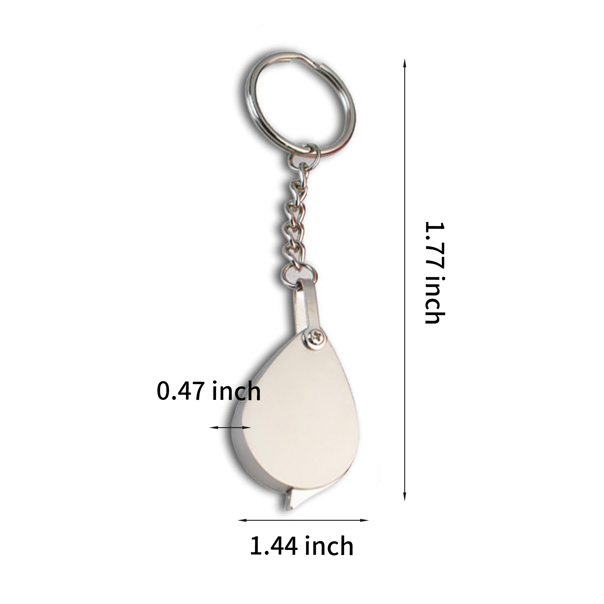 Folding Pocket Magnifier With Key Ring 1.77" By 1.44" By 0.47" 3