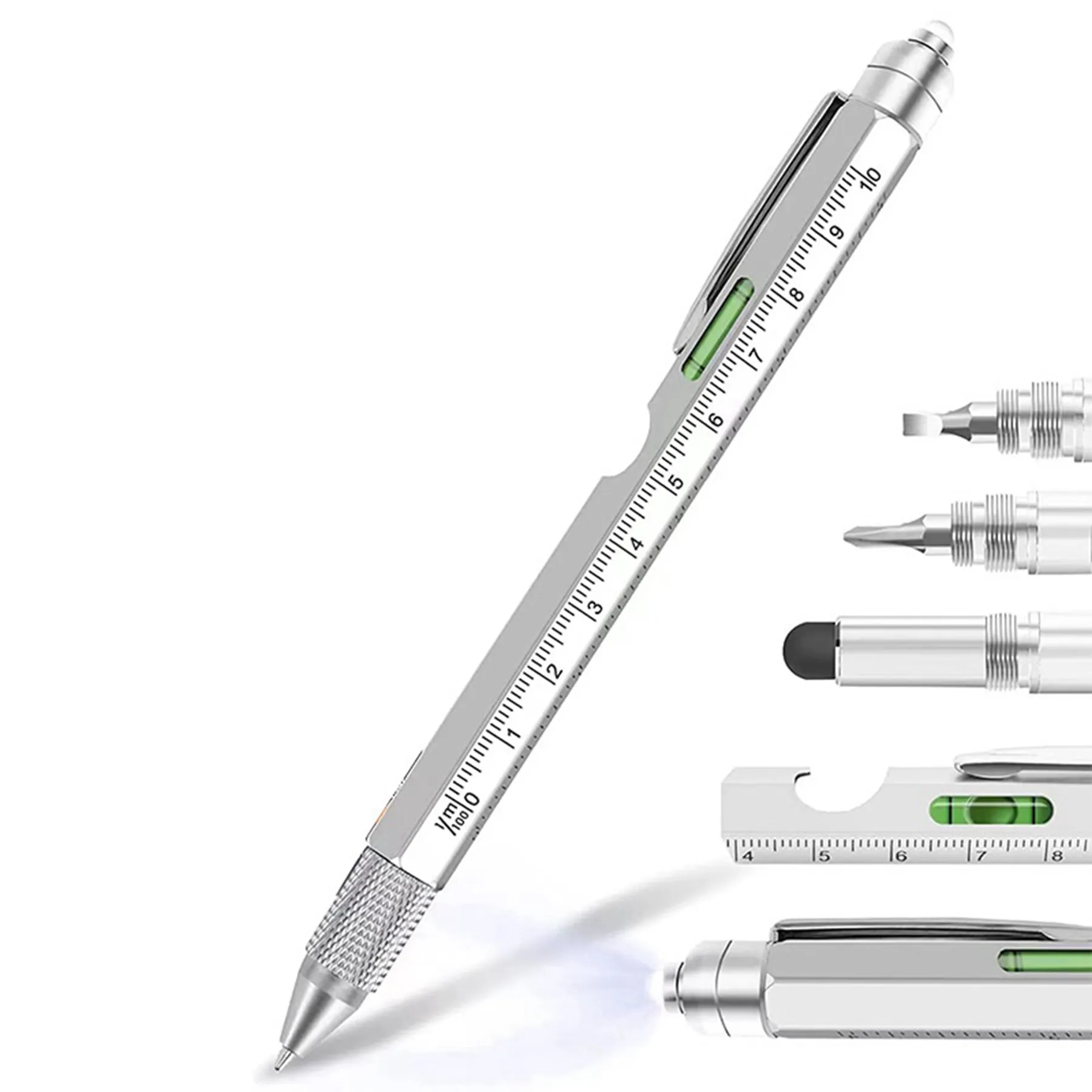 9 in 1 Metal Multi Tool LED Light Touch Ballpoint Pen 7