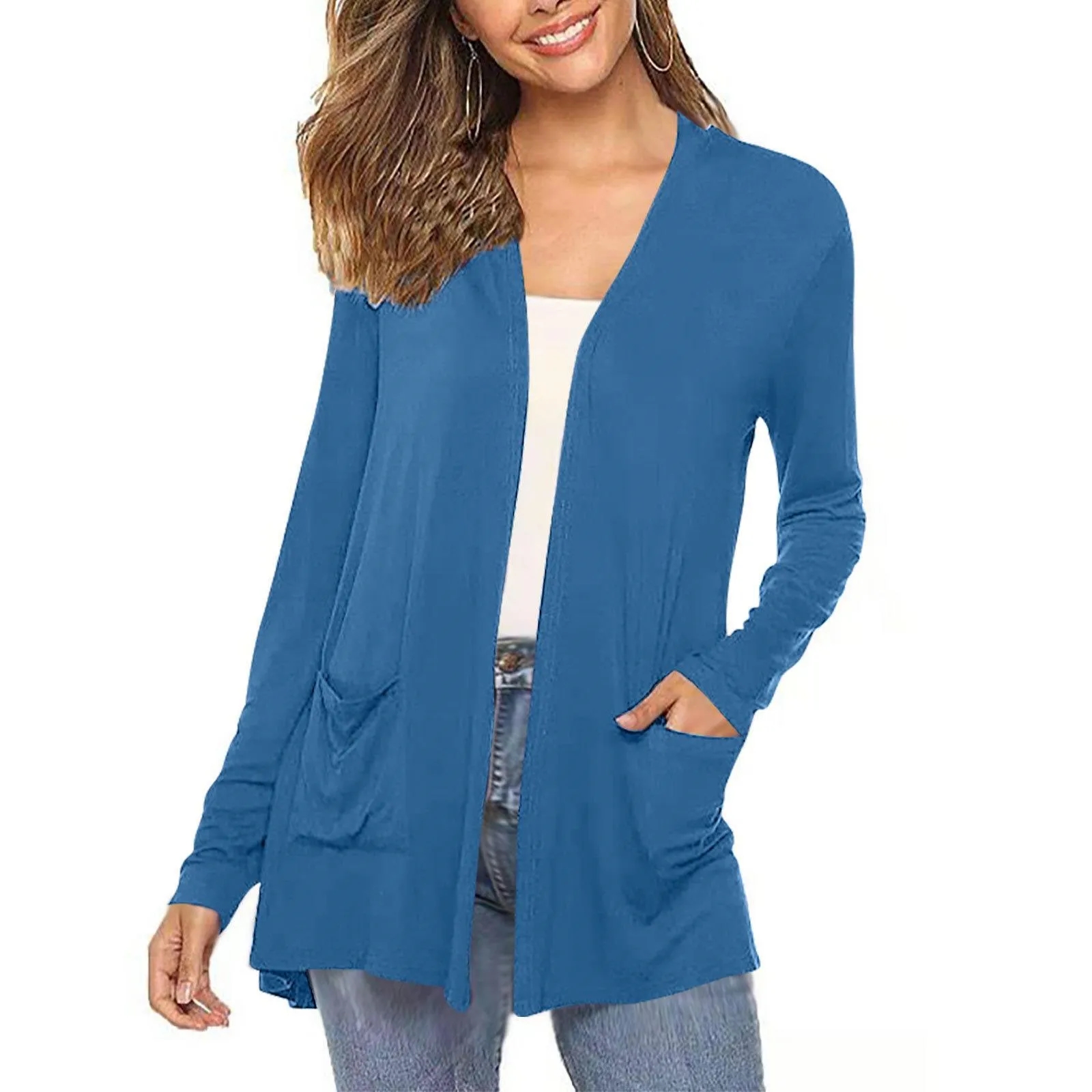 Open Front cardigan With Pockets 7