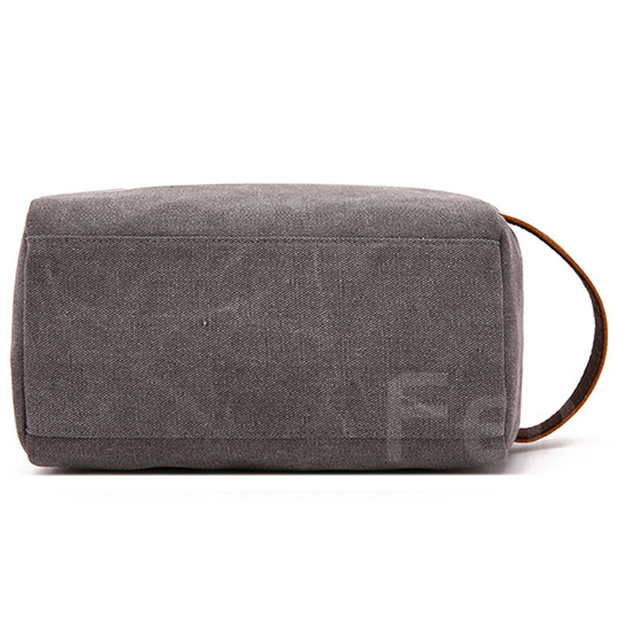 Canvas Leather Cosmetic Makeup Travel Toiletry Bag 7