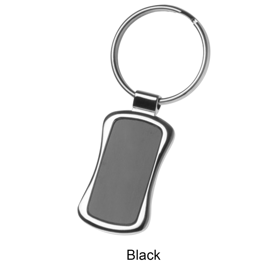 Black Chrome Engraved Metal Keychain 1
