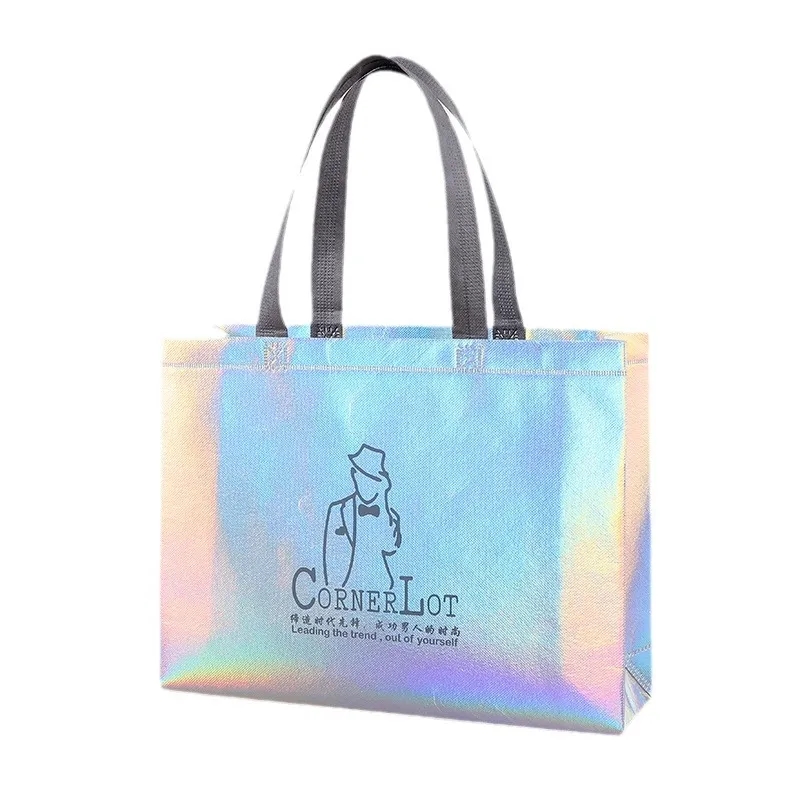 Non-woven Iridescent Holographic Neon Bag 16"L x 12"W x 4"H 3
