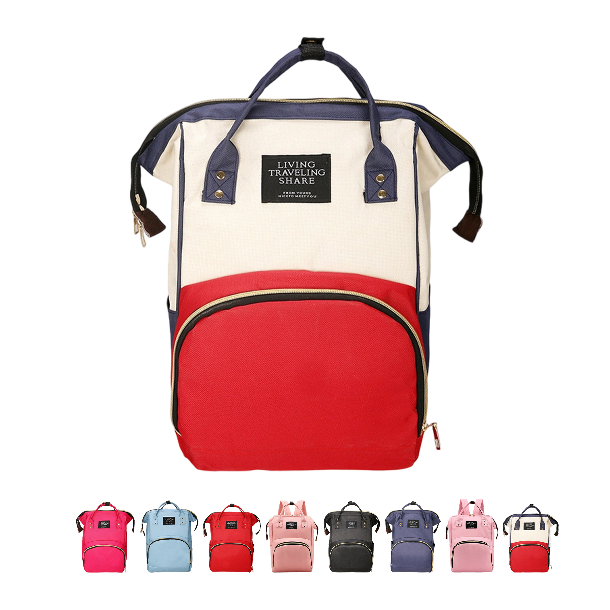 Waterproof Diaper Backpack With Wide Opening 10.7" Length x 8.3" Width x 16.6" Height 3