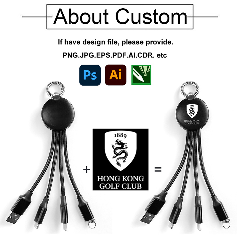 Custom Keychain 3-in-1 Charging Cable 3