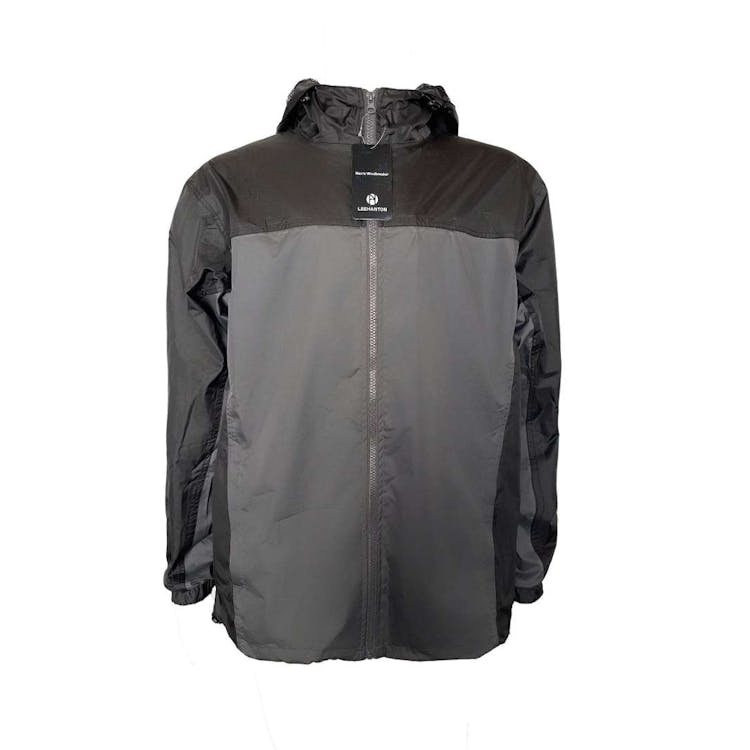 Men's Waterproof Full Zip Raincoats - Size Medium Black/Gray 2
