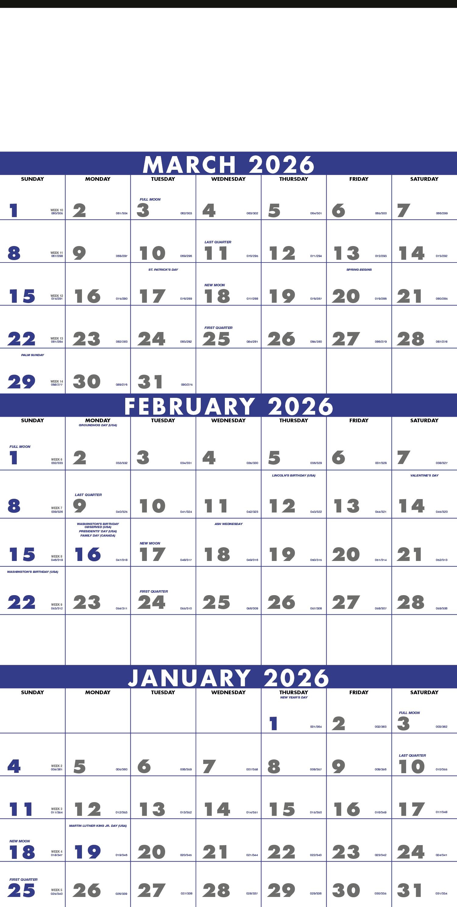 Triumph® Calendars 3-Month Planner (4-Sheet)