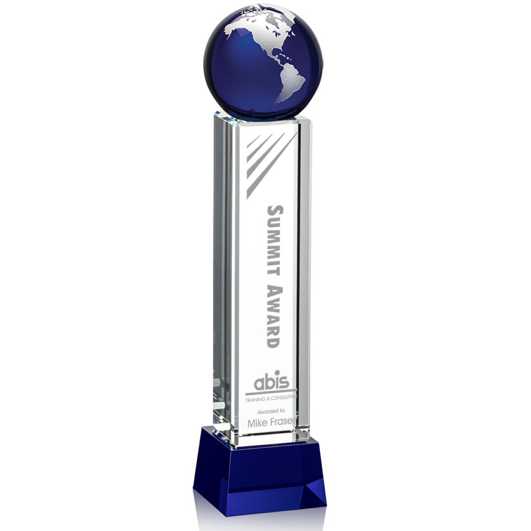 Luz Globe Award on Base - Blue/Silver 6