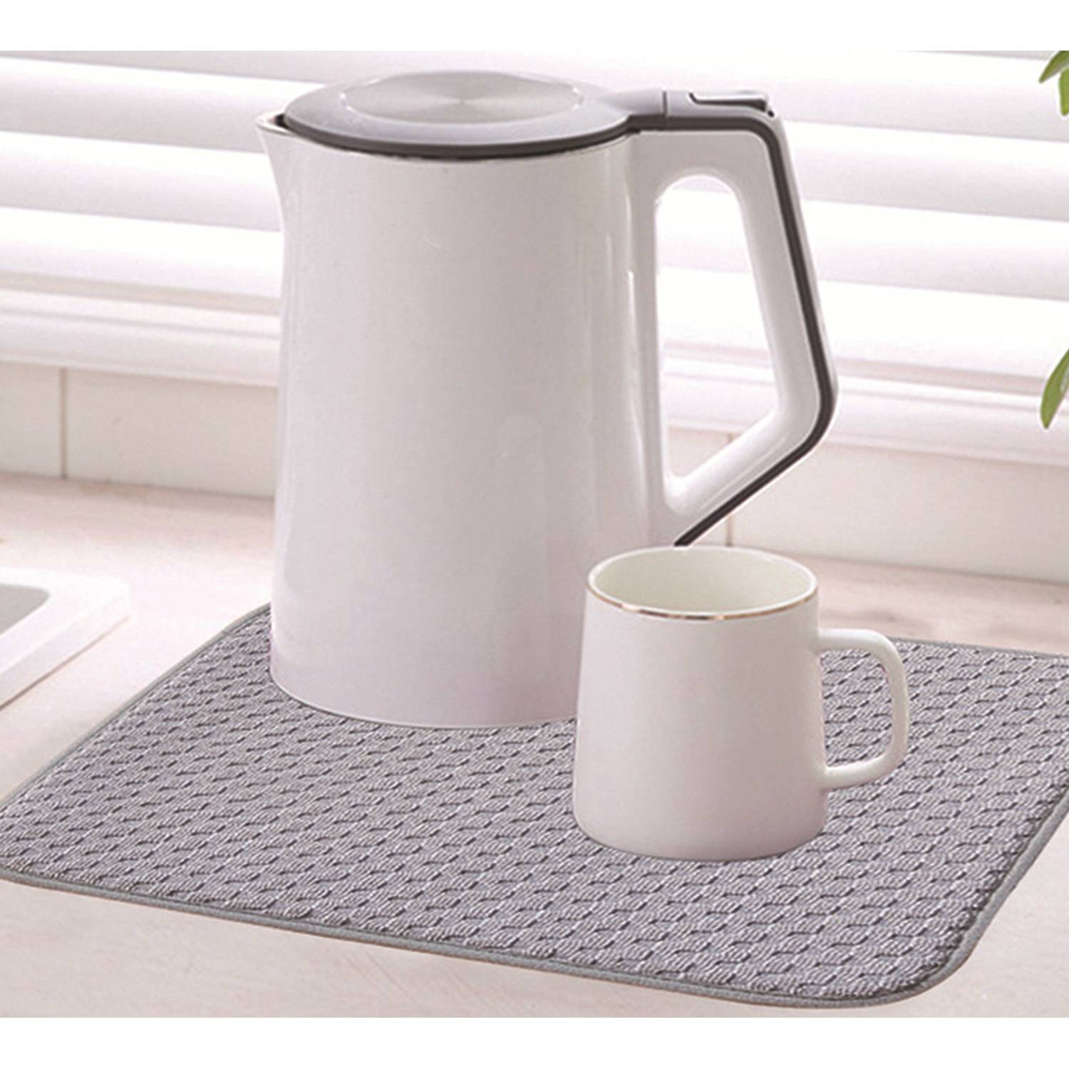 Ultra Absorbent Reversible Microfiber Polyester Dish Mat 6