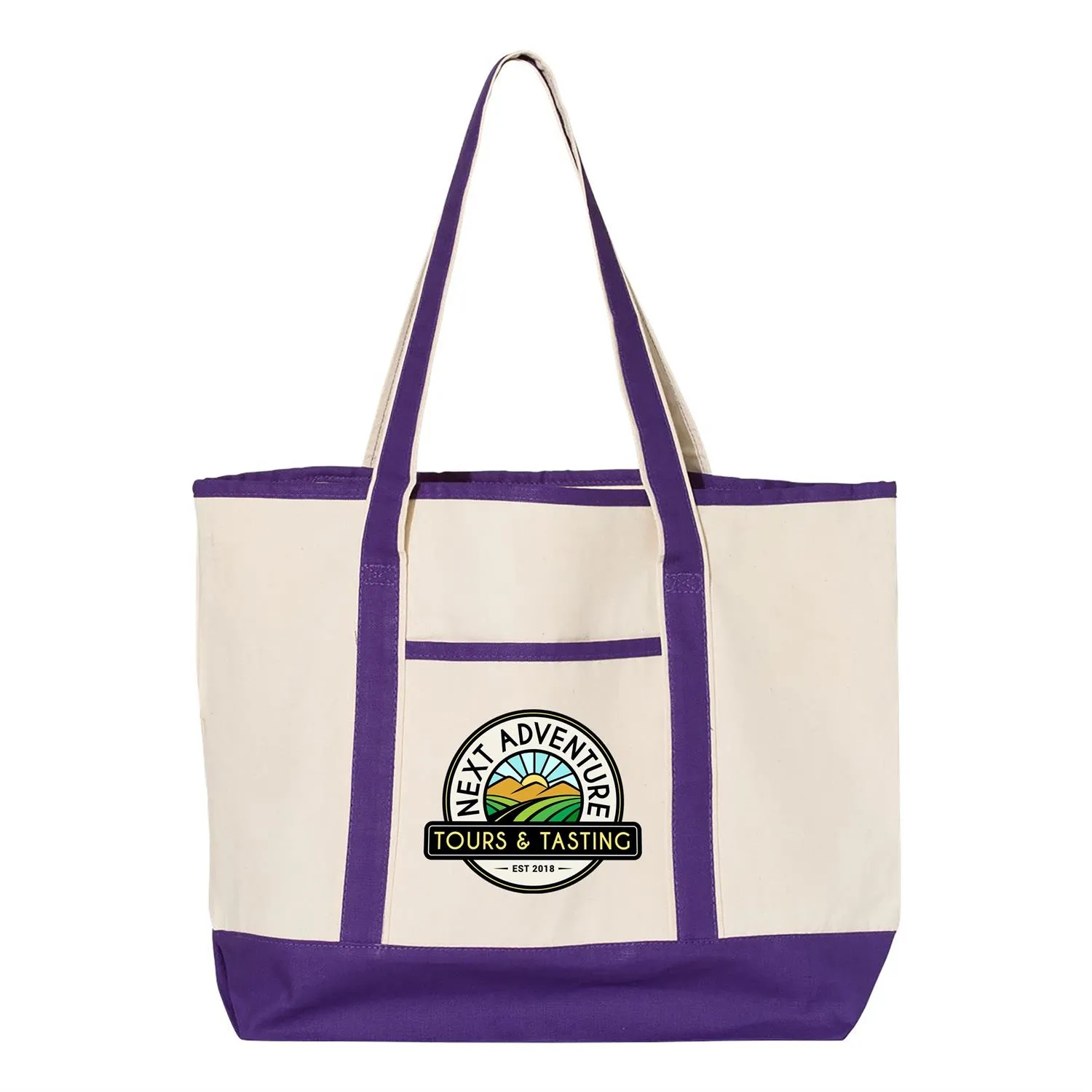 Q-Tees 34.6L Large Canvas Deluxe Tote 8
