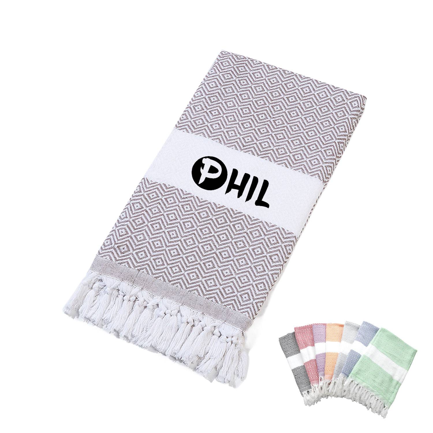 Custom Turkish Jacquard Beach Towel Quick Dry Sand Free 4