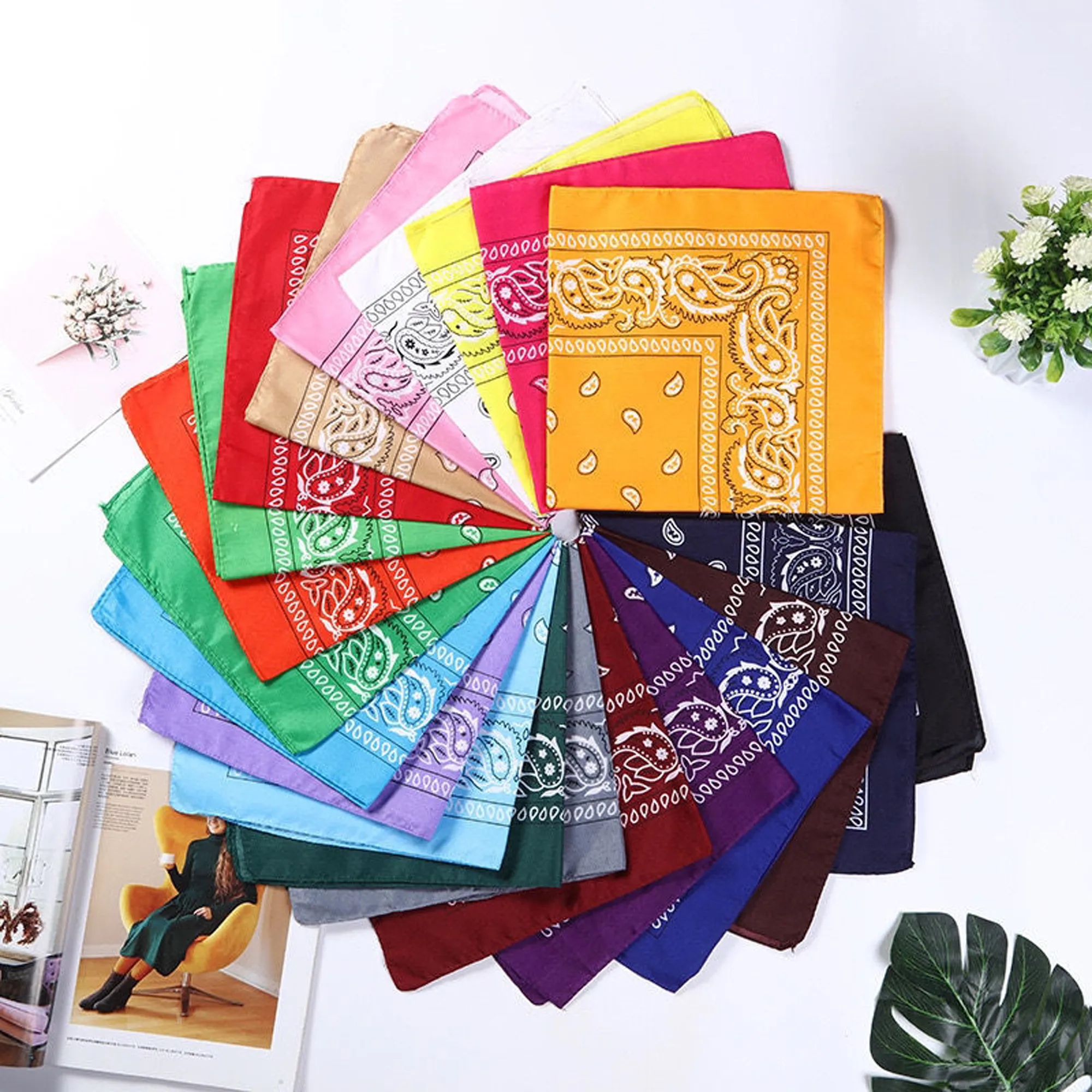 Polyester Cashew Flower Headscarf 5