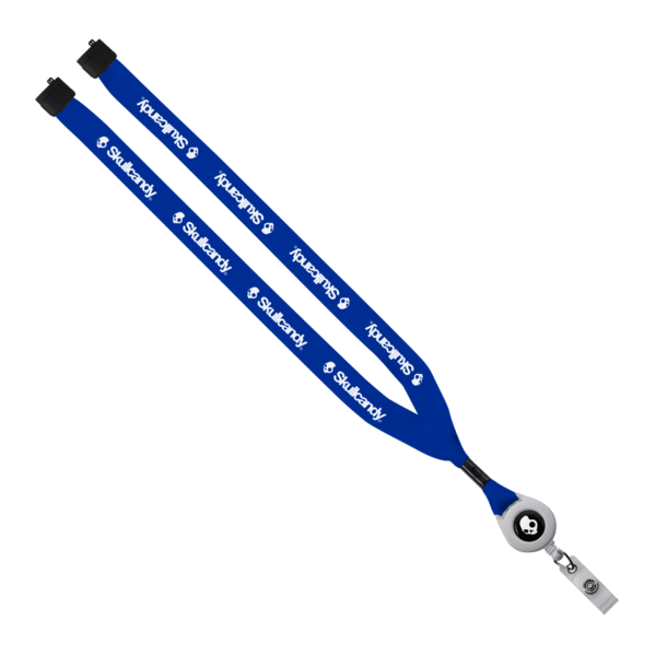 3/4" Polyester Lanyard with Metal Crimp & Retractable Badge Reel 234