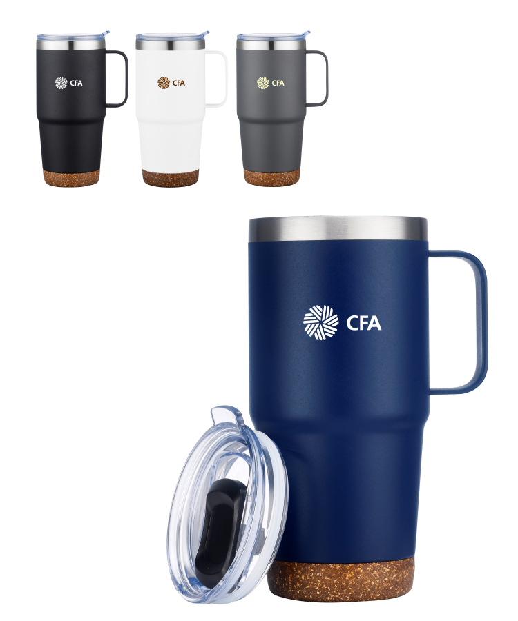 Union Printed - 24 oz Travel Mug w/ Cork Bottom 1