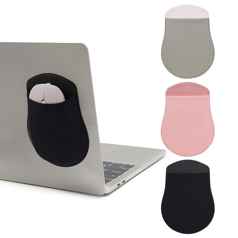Portable Self-adhesive Lycra Wireless Mouse Storage Bag 1