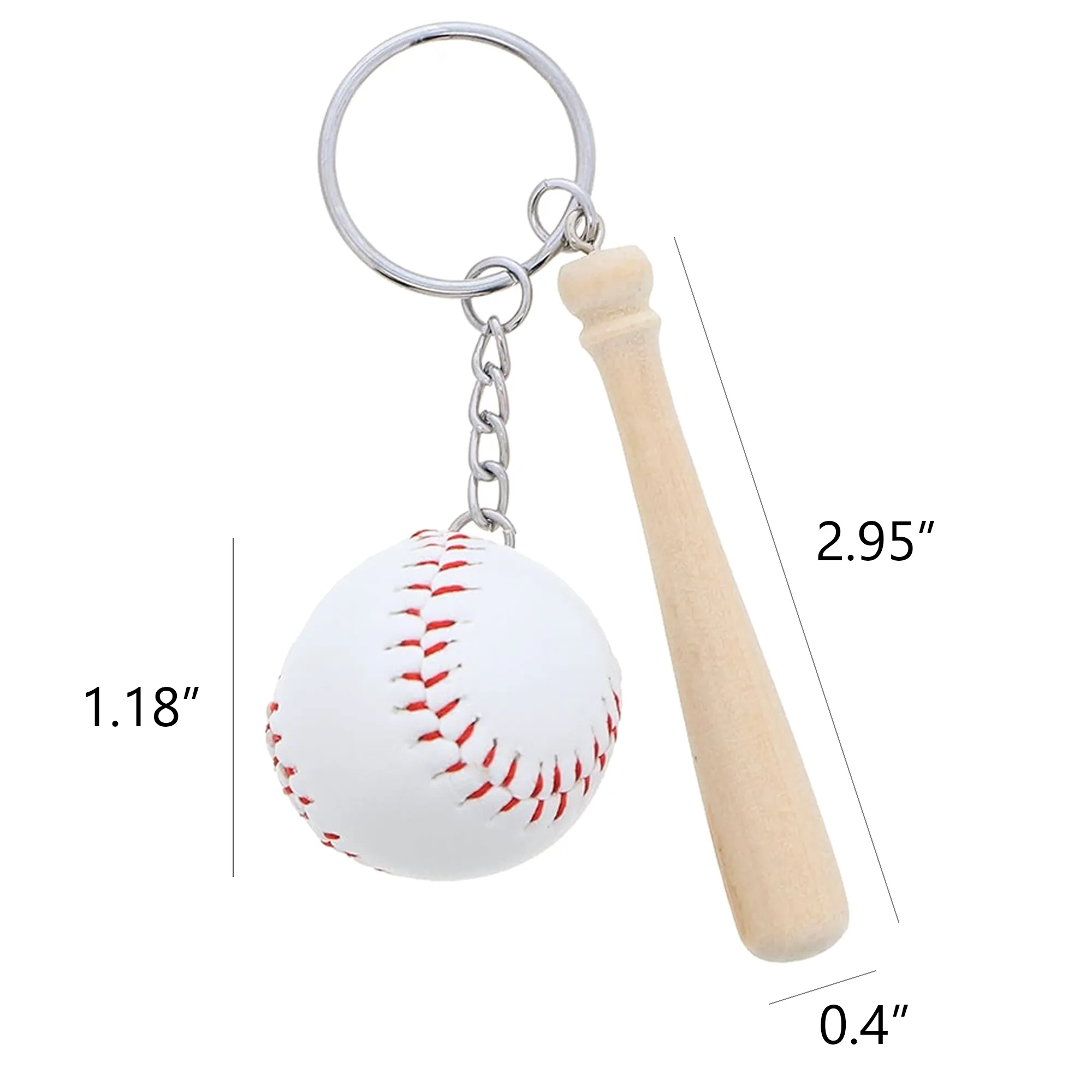 Wooden Baseball Bat Key Chain 2