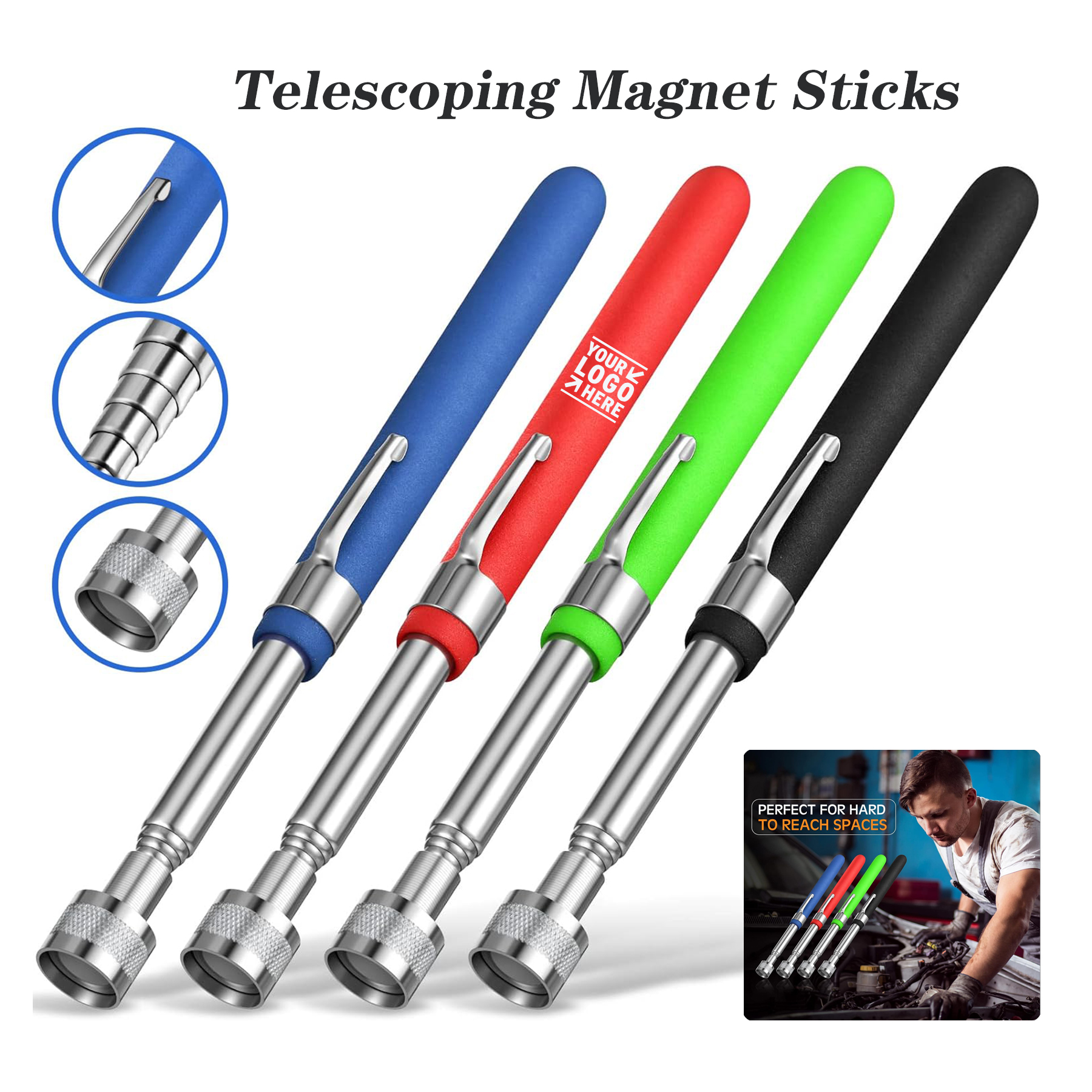Telescoping Magnet Pickup Grab Tool Extendable Magnetic Stick Men Practical 